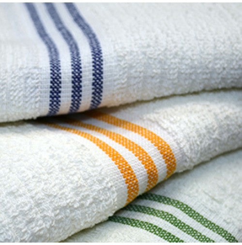 Oxford Three Stripes White Ribbed Pool Towels