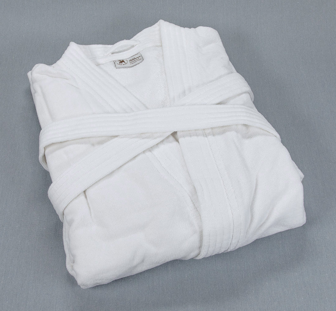 48×60 White Terry Kimono Velour Bathrobe - StarTex