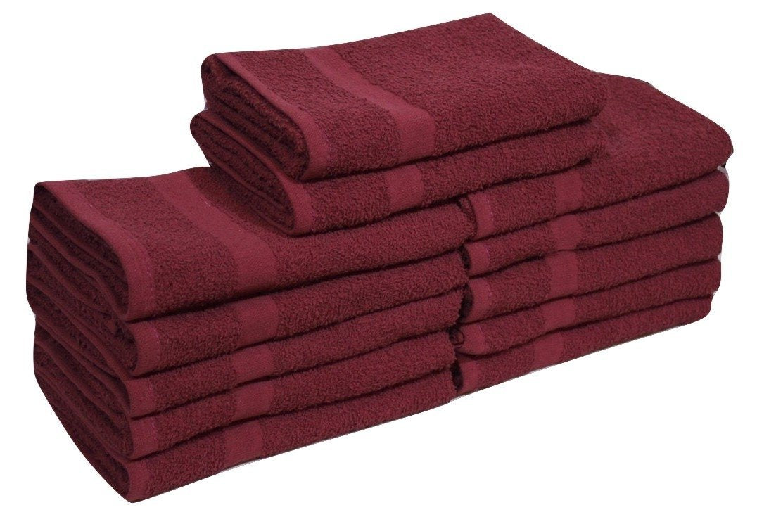 16x27 Burgundy Hand Towels 100% Cotton - StarTex