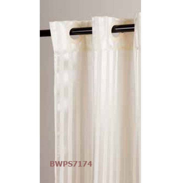 71 x 74 SHOWER CURTAINS WHITE SATIN STRIPE W/WINDOW - StarTex