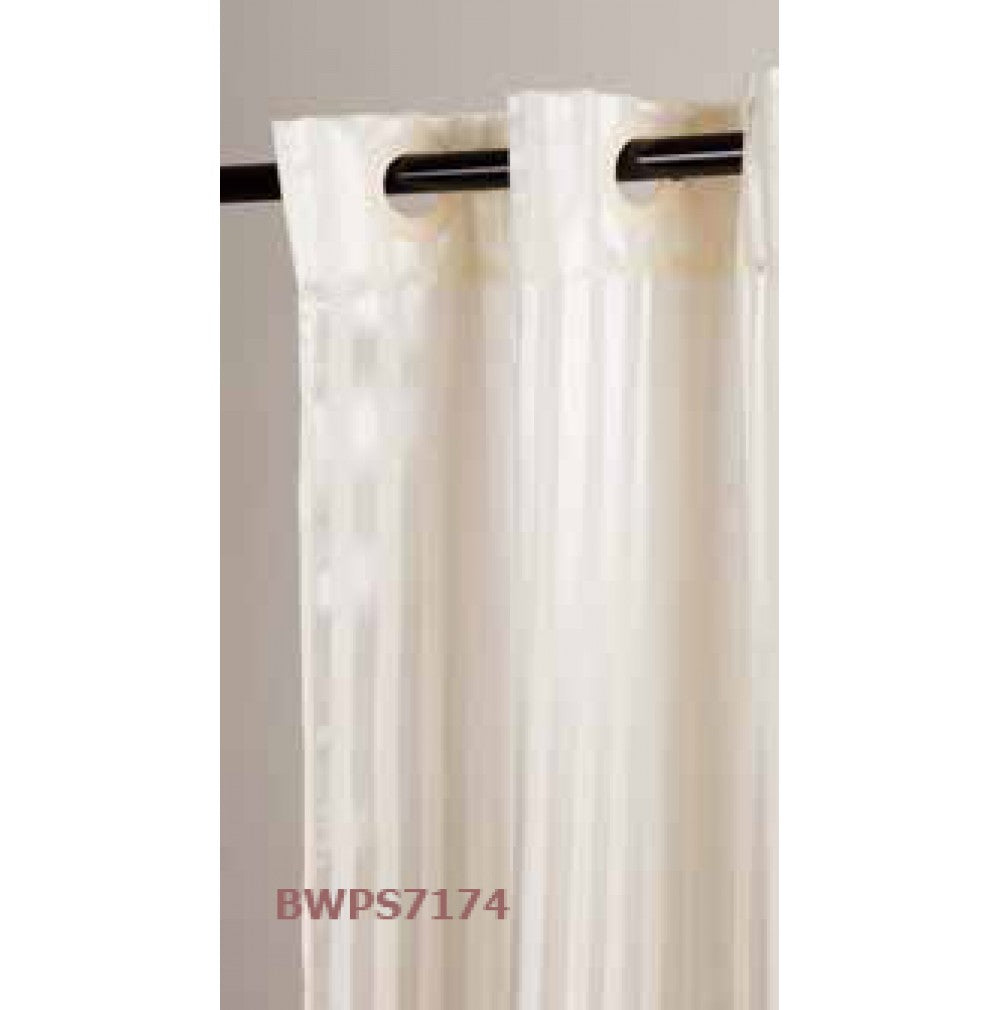 71 x 74 SHOWER CURTAINS WHITE  DOT PRESS W/ SHEER VOILE WINDOW - StarTex