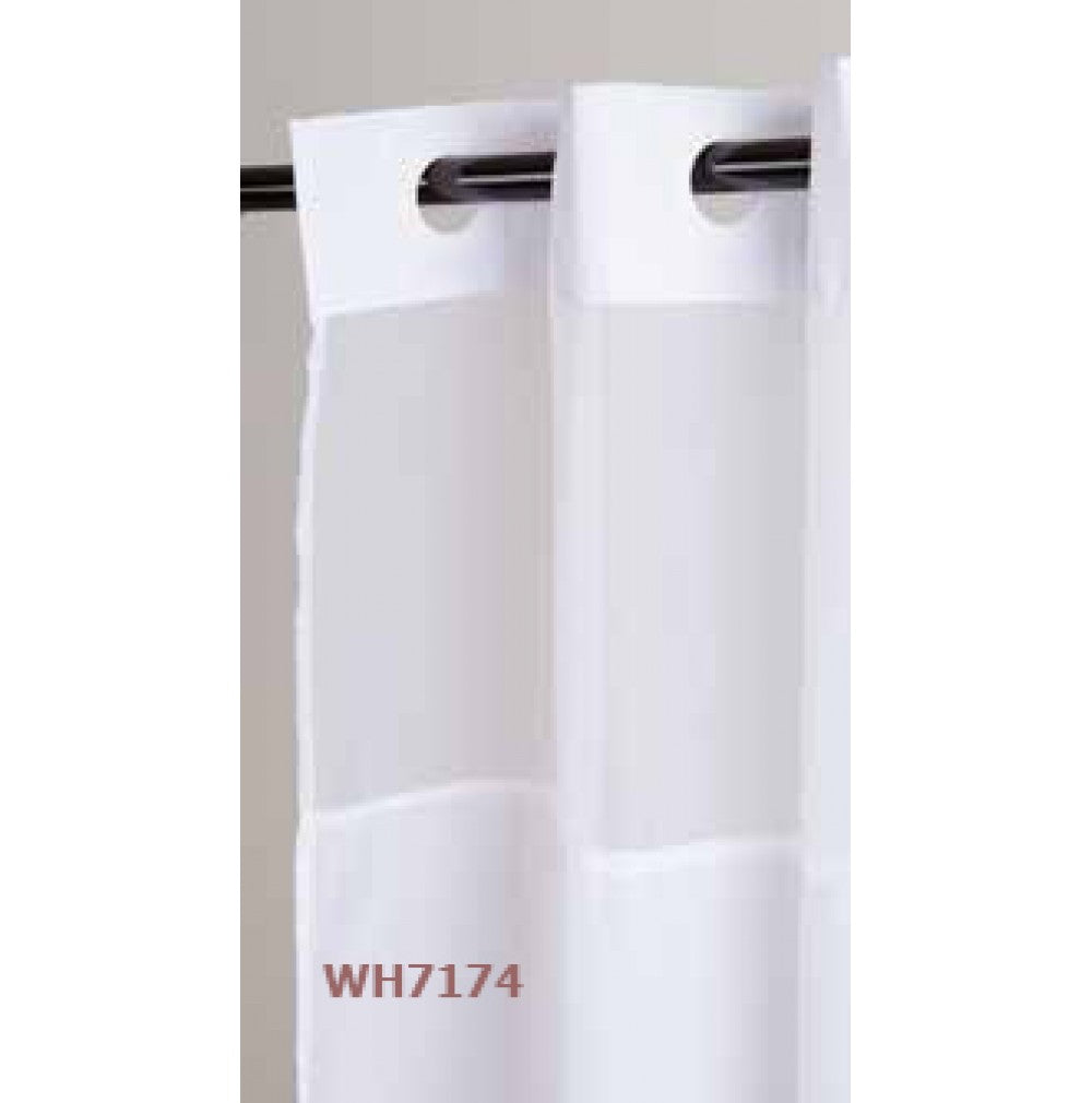 71 x 74 SHOWER CURTAINS WHITE-PLAIN W/WINDOW - StarTex