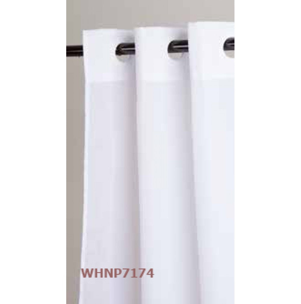 71 x 74 SHOWER CURTAINS WHITE  DOT PRESS W/ SHEER VOILE WINDOW - StarTex