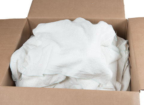 Recycled White Terry Towel Rags 25lb Case - StarTex