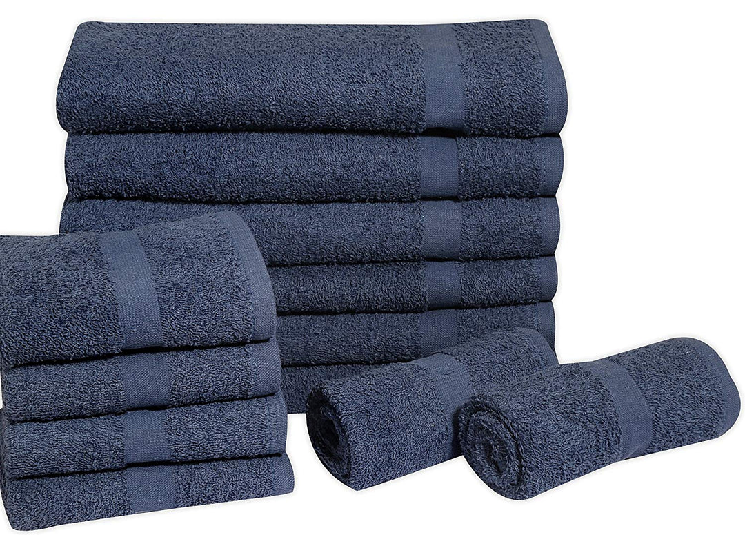 16x27 Navy Hand Towels 100% Cotton - StarTex