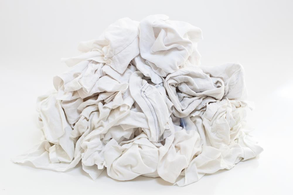 Bulk White Recycled T-Shirt Rags - StarTex